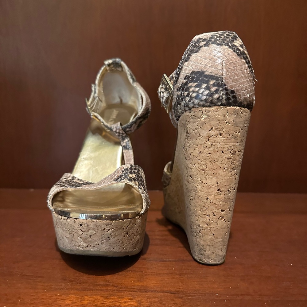 Jimmy Choo Python T-Strap Wedge Sandals - image 3